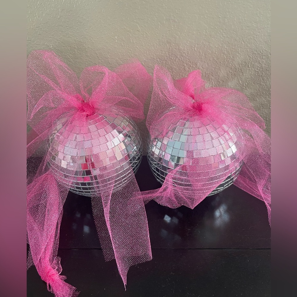 Silver Mirror Ball Hanging Decor